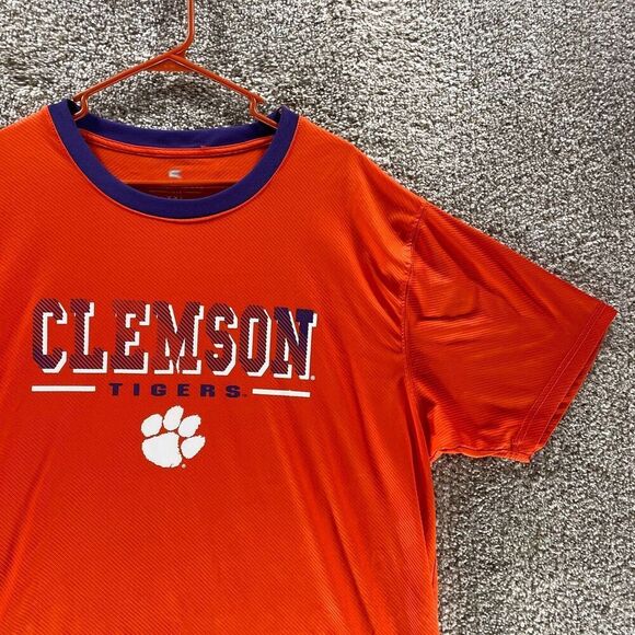 Clemon Tigers Shirt Mens 2XL XXL Orange Striped Athletic Colosseum NCAA Football - Picture 5 of 13